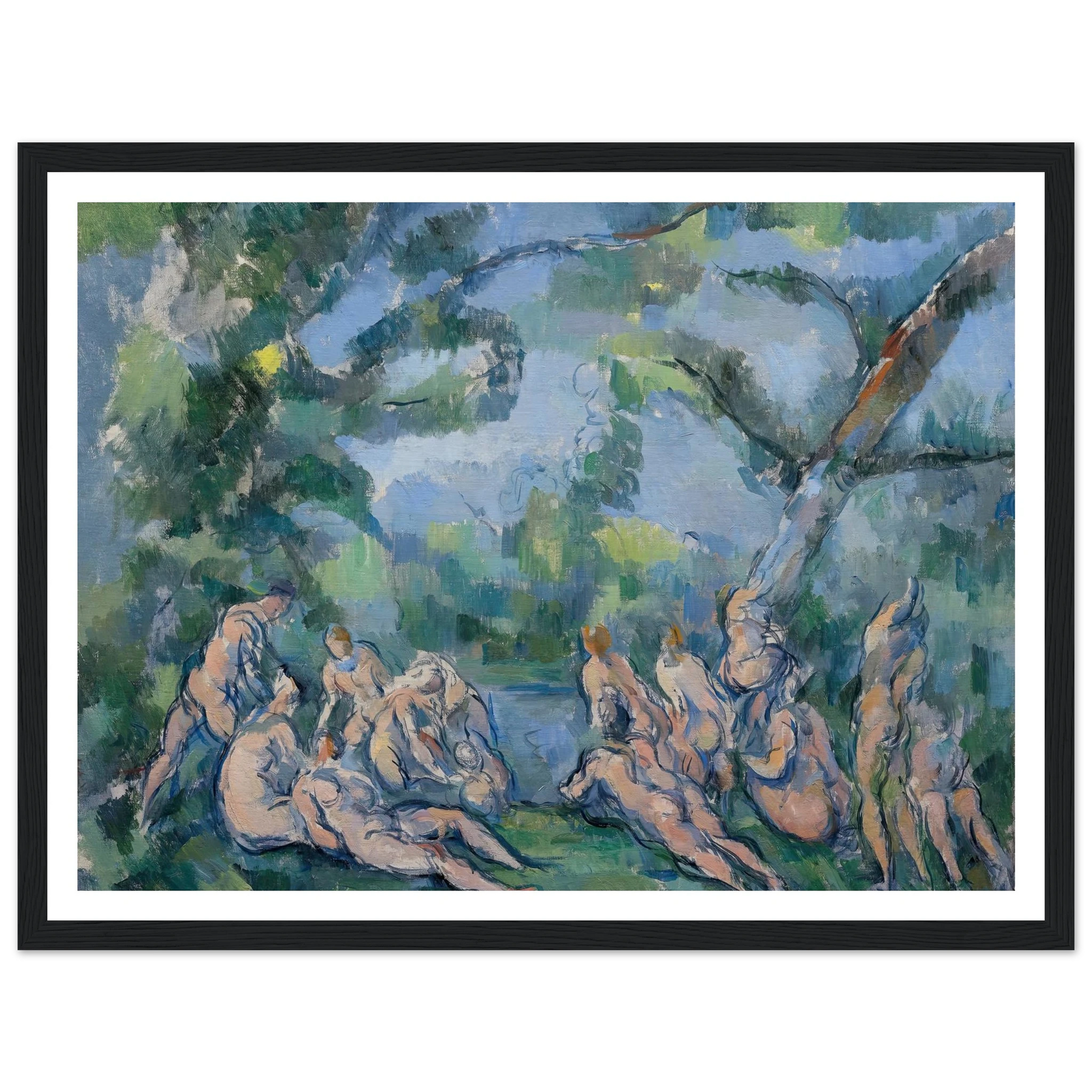 The Bathers (1899) Art Print | Paul Cezanne - Framed Poster - 30x40 cm / 12x16″ - Black frame