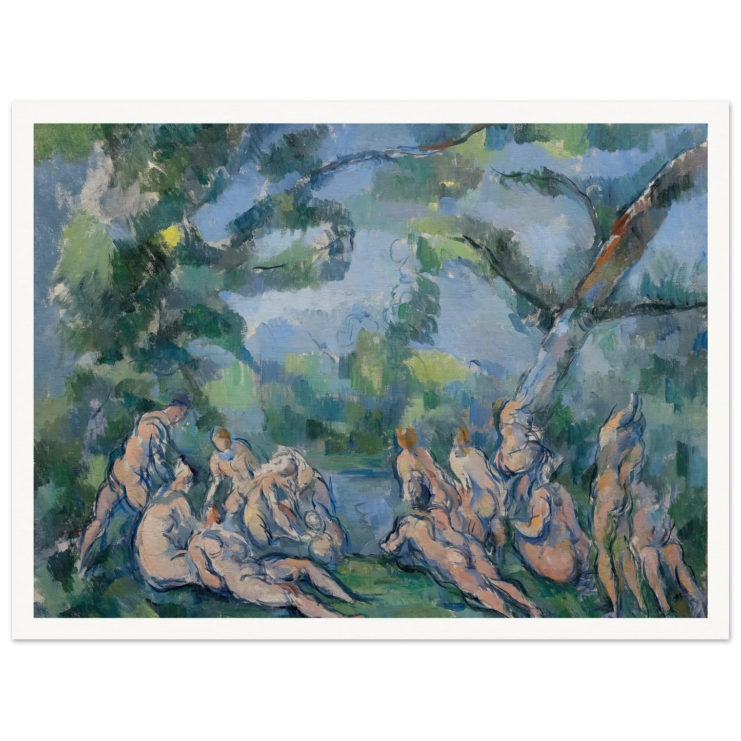 The Bathers (1899) Art Print | Paul Cezanne - Framed Poster - 30x40 cm / 12x16″ - Black frame