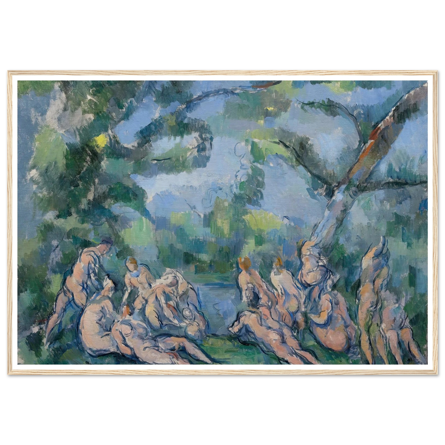 The Bathers (1899) Art Print | Paul Cezanne - Framed Poster - 30x40 cm / 12x16″ - Black frame