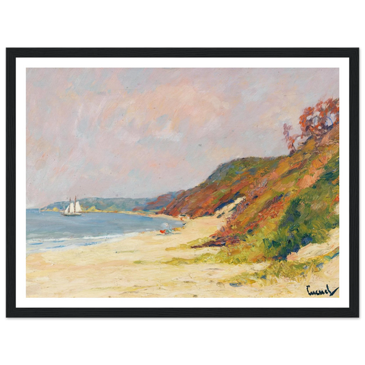 The Beach at Rocky Point, Long Island (1930) Art Print | Edward Cucuel - Framed Poster - 30x40 cm / 12x16″ - Black frame