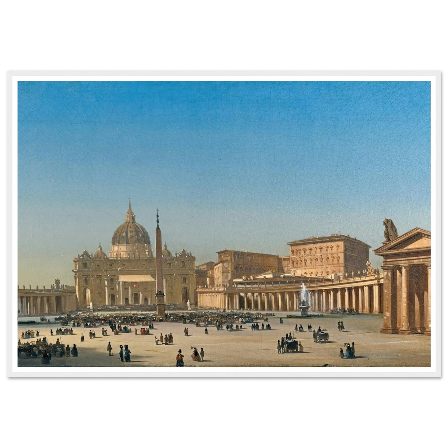 The Benediction Of Pius Ix In St Peter’s Square, Rome (1857) Art Print | Ippolito Caffi - Framed Poster - 30x40 cm / 12x16″ - Black frame