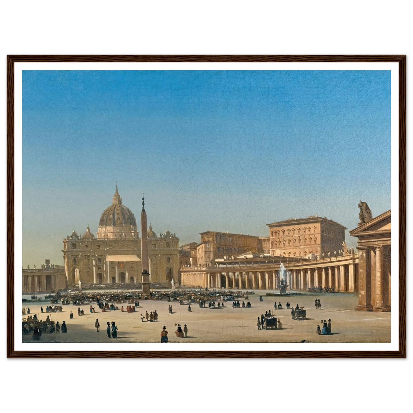 The Benediction Of Pius Ix In St Peter’s Square, Rome (1857) Art Print | Ippolito Caffi - Framed Poster - 30x40 cm / 12x16″ - Black frame