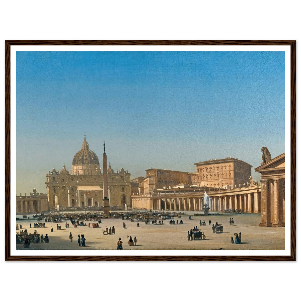 The Benediction Of Pius Ix In St Peter’s Square, Rome (1857) Art Print | Ippolito Caffi - Framed Poster - 30x40 cm / 12x16″ - Black frame