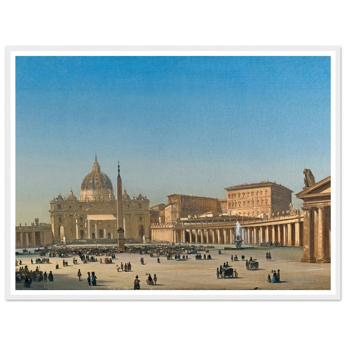 The Benediction Of Pius Ix In St Peter’s Square, Rome (1857) Art Print | Ippolito Caffi - Framed Poster - 30x40 cm / 12x16″ - Black frame