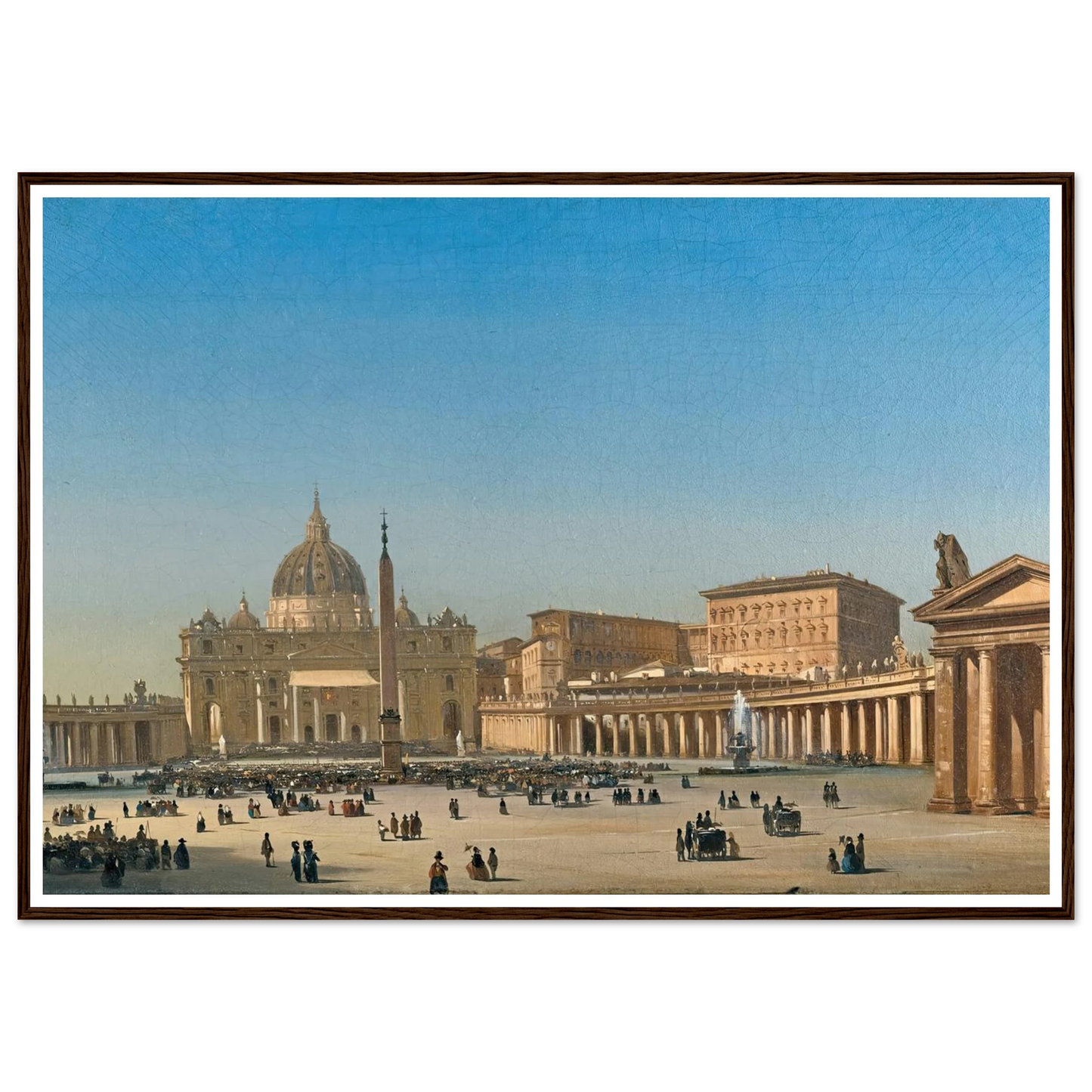 The Benediction Of Pius Ix In St Peter’s Square, Rome (1857) Art Print | Ippolito Caffi - Framed Poster - 30x40 cm / 12x16″ - Black frame