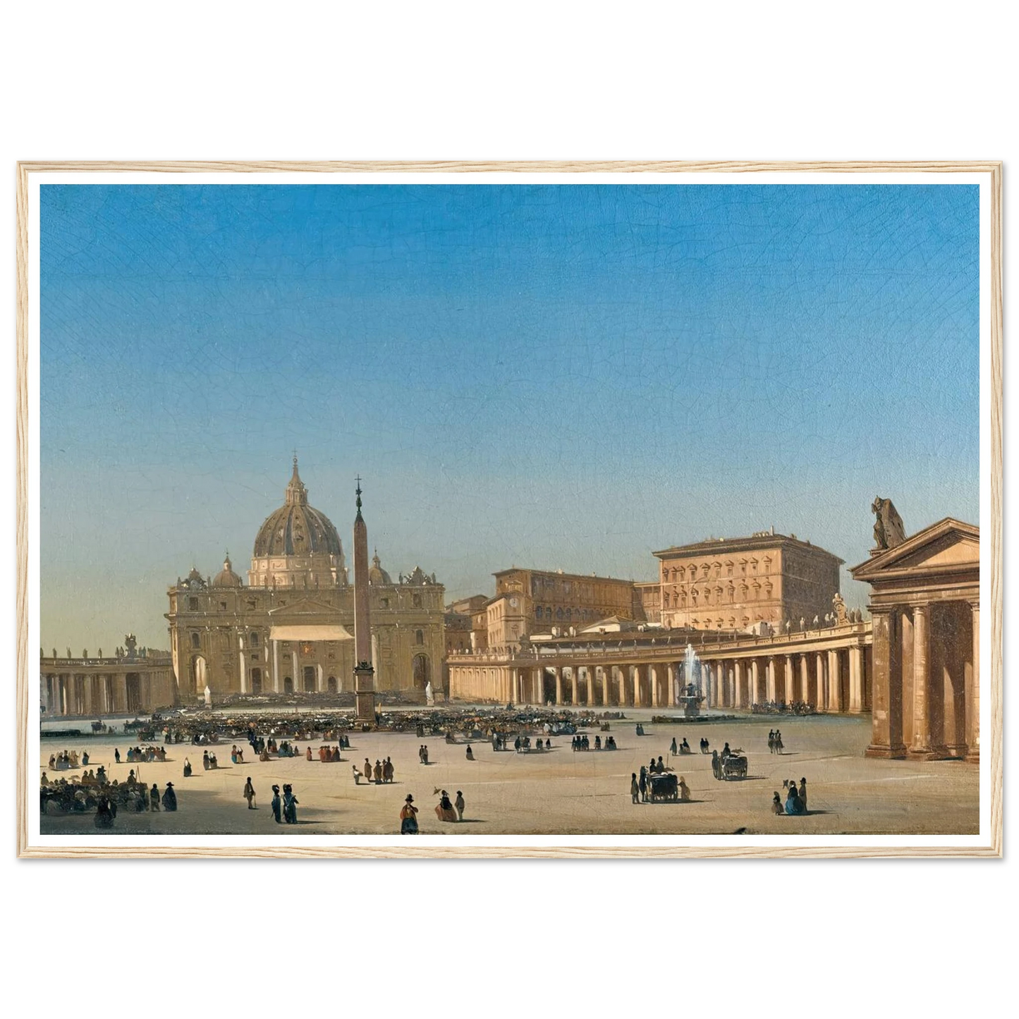 The Benediction Of Pius Ix In St Peter’s Square, Rome (1857) Art Print | Ippolito Caffi - Framed Poster - 30x40 cm / 12x16″ - Black frame