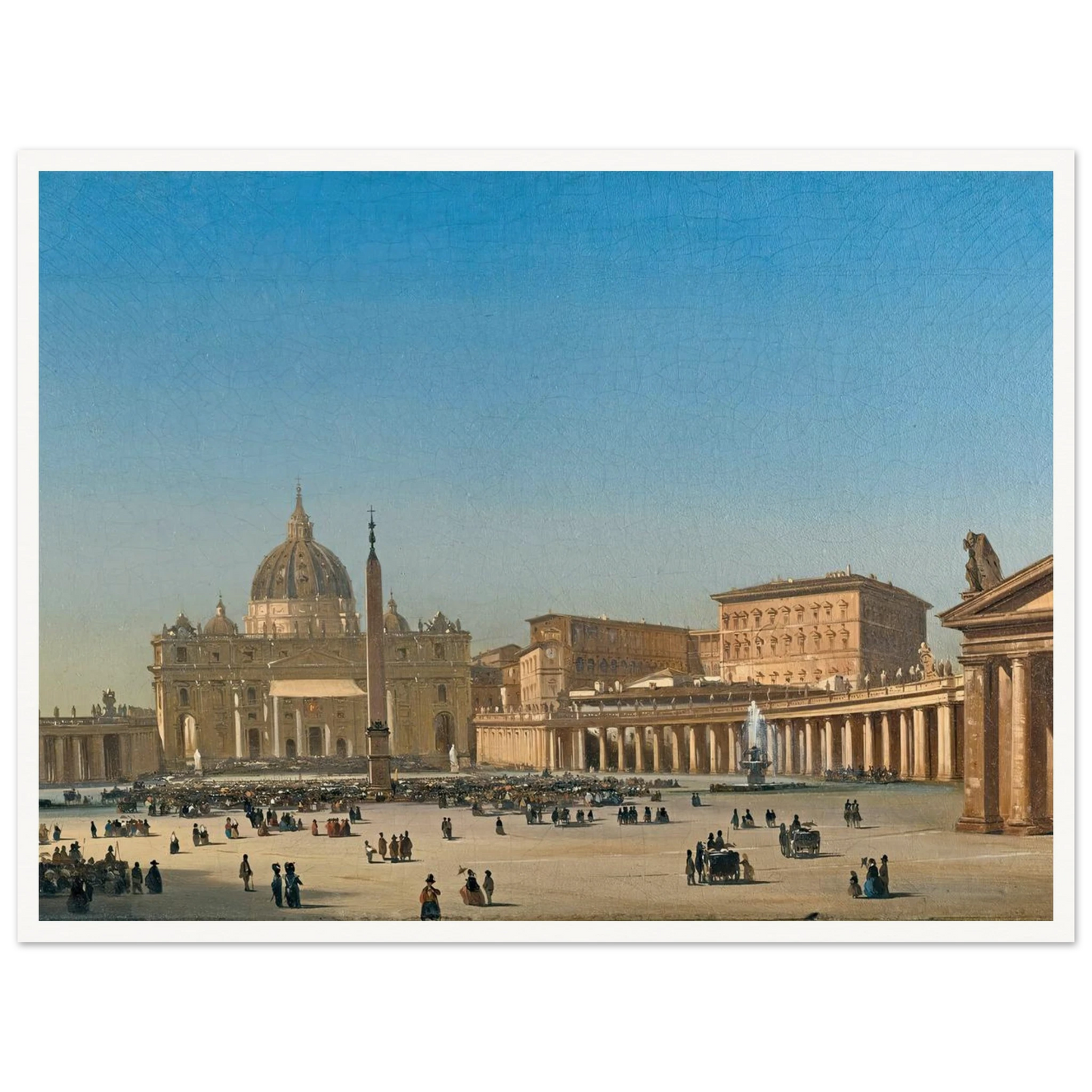 The Benediction Of Pius Ix In St Peter’s Square, Rome (1857) Art Print | Ippolito Caffi - Framed Poster - 30x40 cm / 12x16″ - Black frame