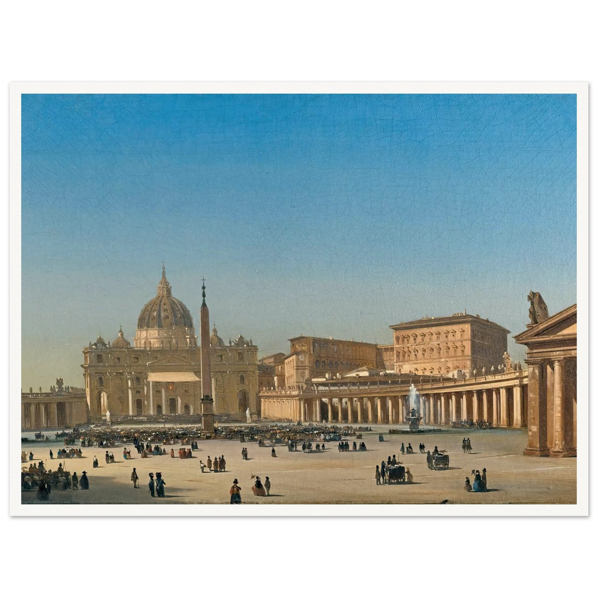 The Benediction Of Pius Ix In St Peter’s Square, Rome (1857) Art Print | Ippolito Caffi - Framed Poster - 30x40 cm / 12x16″ - Black frame