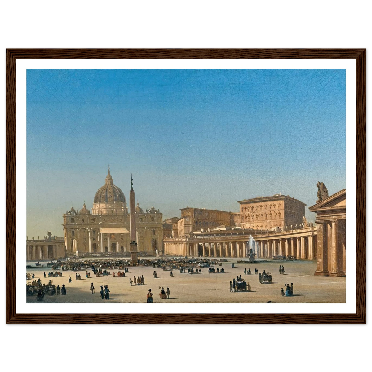 The Benediction Of Pius Ix In St Peter’s Square, Rome (1857) Art Print | Ippolito Caffi - Framed Poster - 30x40 cm / 12x16″ - Black frame