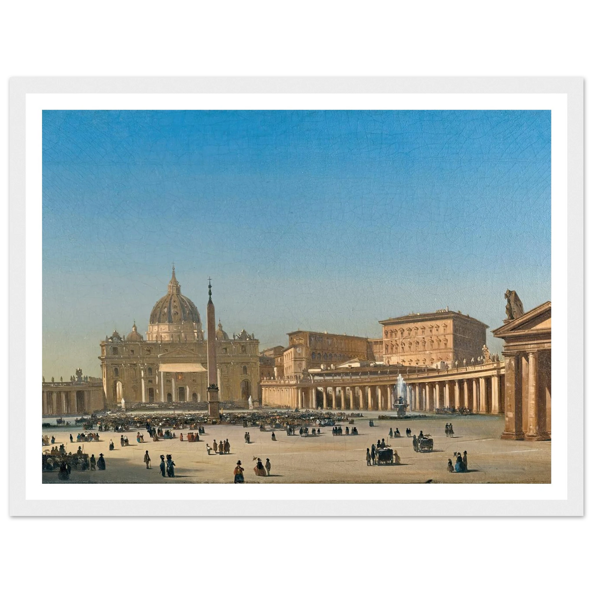 The Benediction Of Pius Ix In St Peter’s Square, Rome (1857) Art Print | Ippolito Caffi - Framed Poster - 30x40 cm / 12x16″ - Black frame