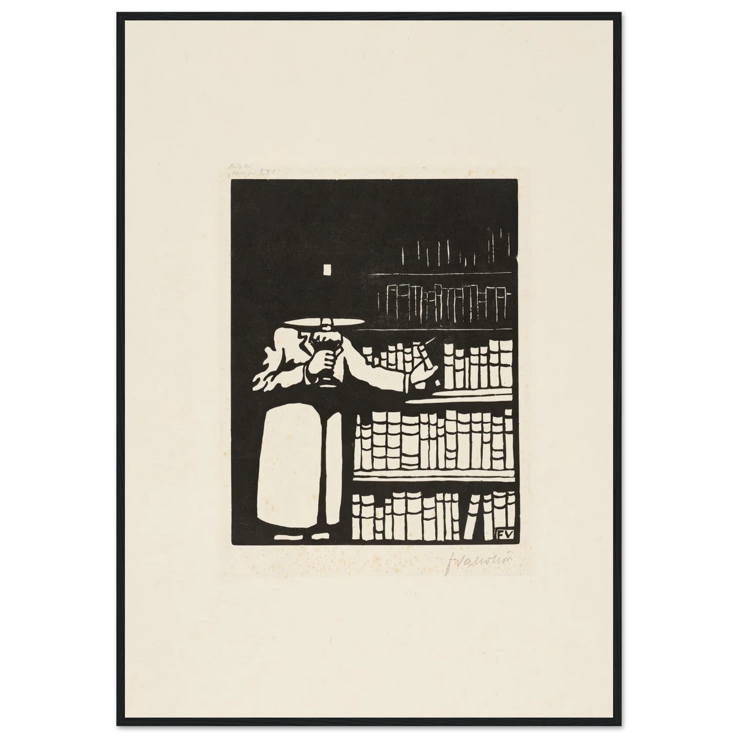 The Bibliophile (1911) Art Print | Felix Vallotton - Framed Poster - 30x40 cm / 12x16″ - Black frame