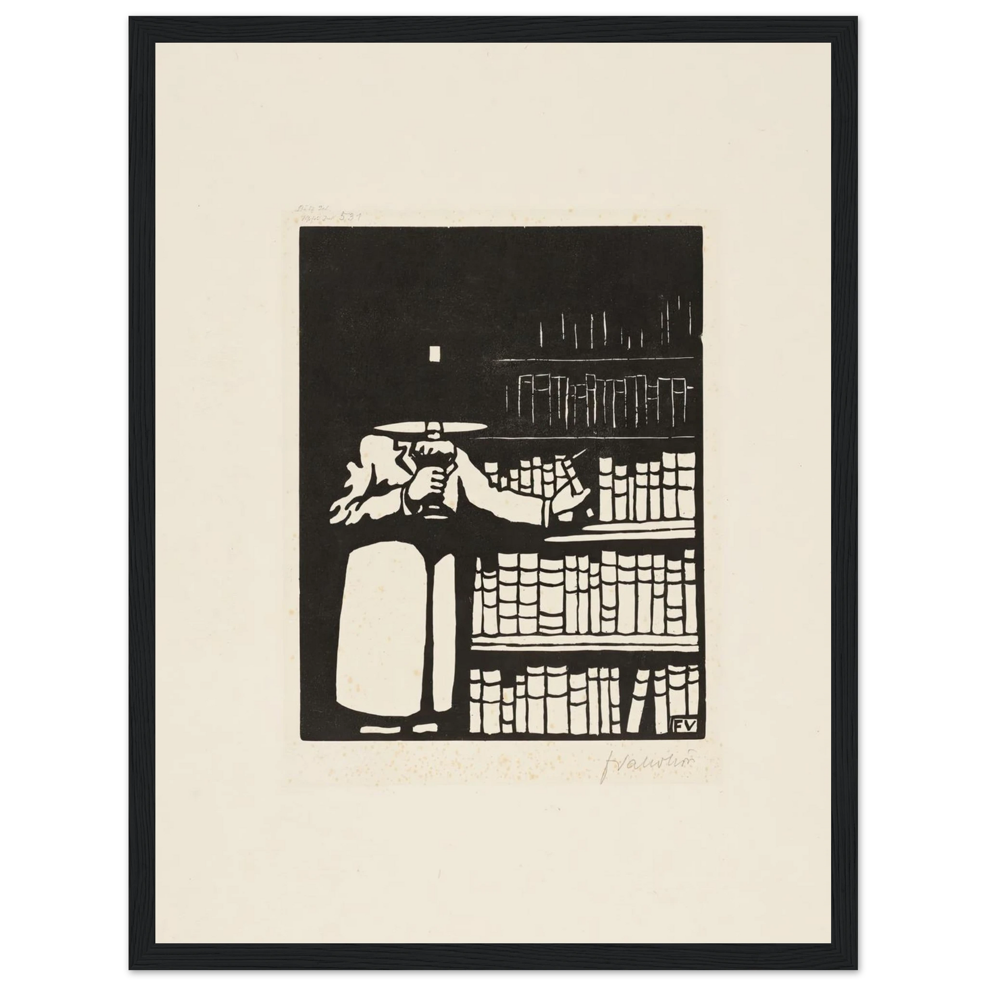 The Bibliophile (1911) Art Print | Felix Vallotton - Framed Poster - 30x40 cm / 12x16″ - Black frame