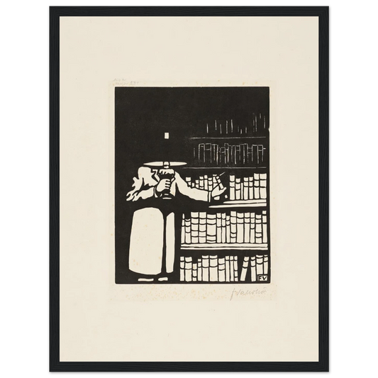 The Bibliophile (1911) Art Print | Felix Vallotton - Framed Poster - 30x40 cm / 12x16″ - Black frame