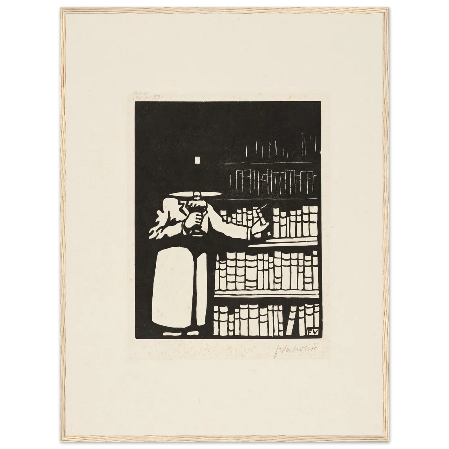 The Bibliophile (1911) Art Print | Felix Vallotton - Framed Poster - 30x40 cm / 12x16″ - Black frame