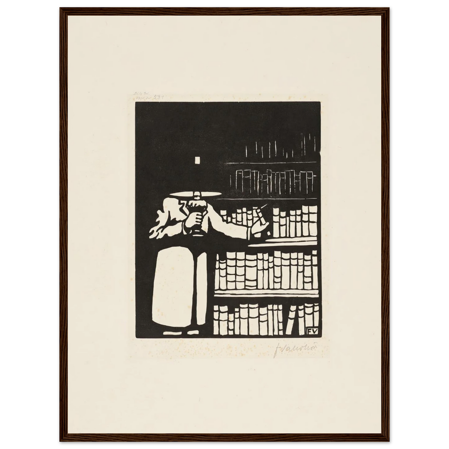 The Bibliophile (1911) Art Print | Felix Vallotton - Framed Poster - 30x40 cm / 12x16″ - Black frame