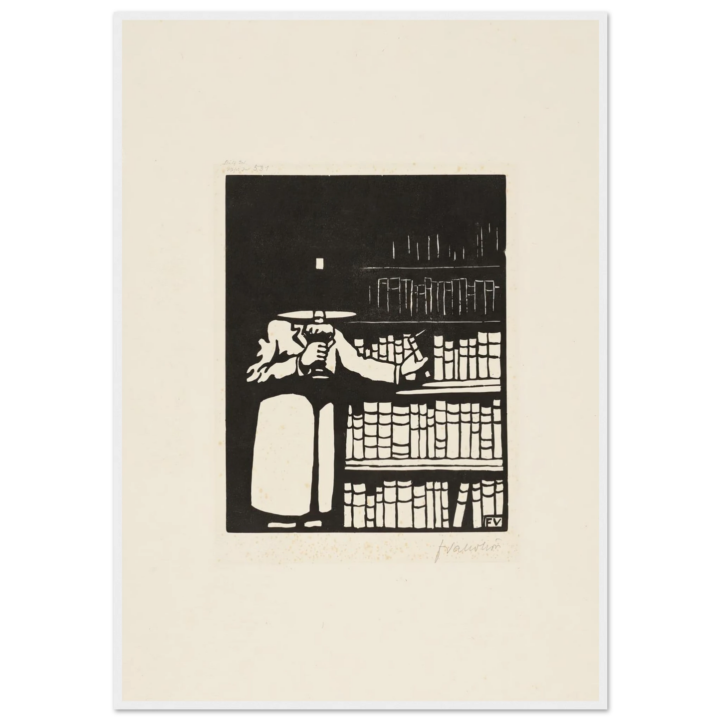 The Bibliophile (1911) Art Print | Felix Vallotton - Framed Poster - 30x40 cm / 12x16″ - Black frame