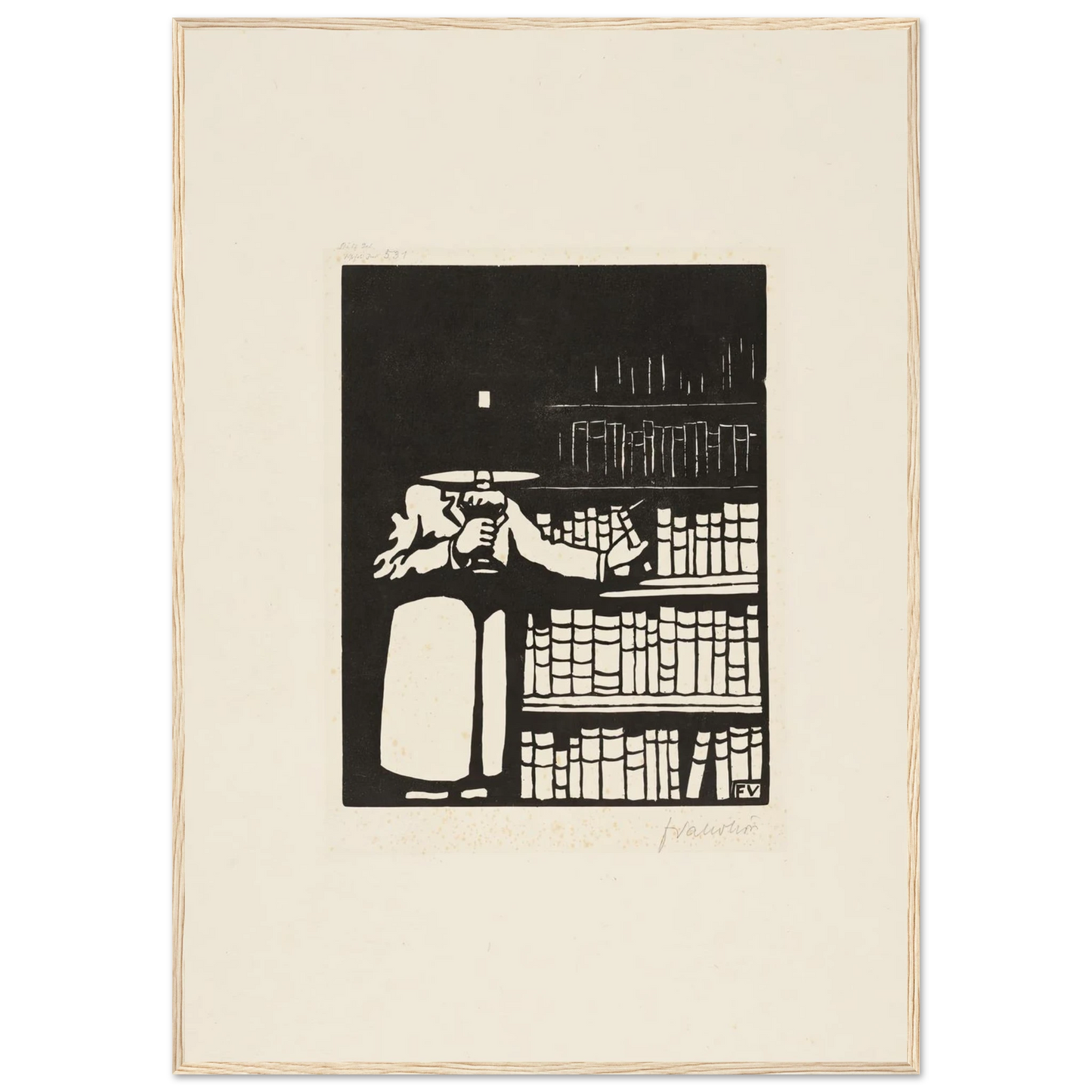 The Bibliophile (1911) Art Print | Felix Vallotton - Framed Poster - 30x40 cm / 12x16″ - Black frame