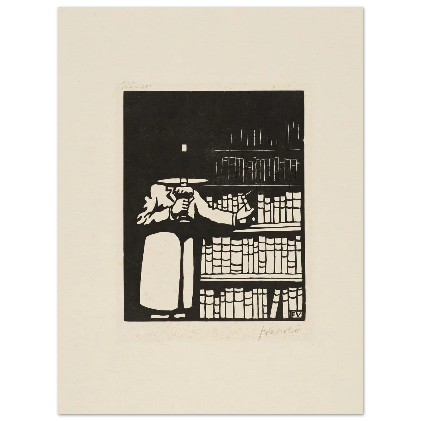 The Bibliophile (1911) Art Print | Felix Vallotton - Framed Poster - 30x40 cm / 12x16″ - Black frame