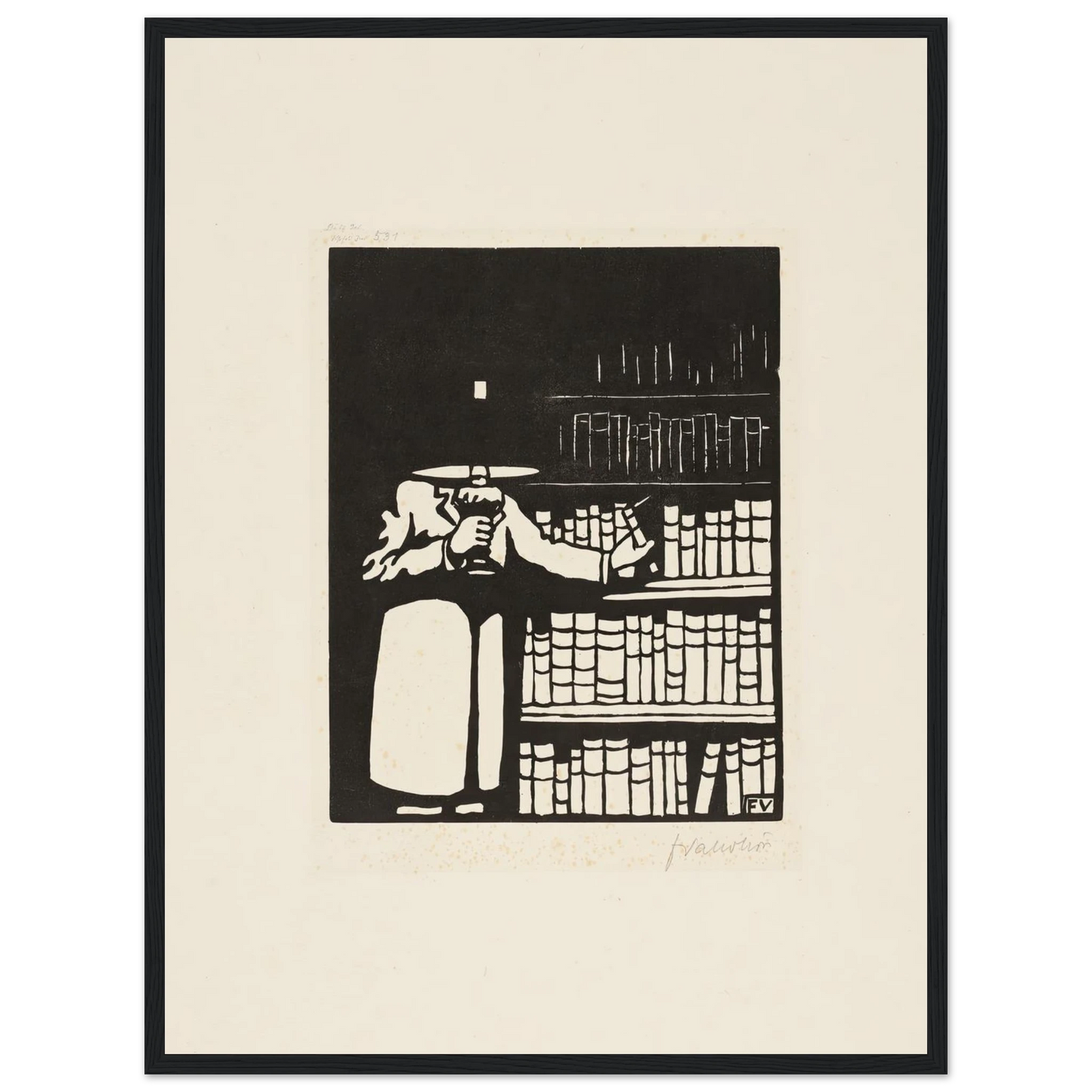 The Bibliophile (1911) Art Print | Felix Vallotton - Framed Poster - 30x40 cm / 12x16″ - Black frame