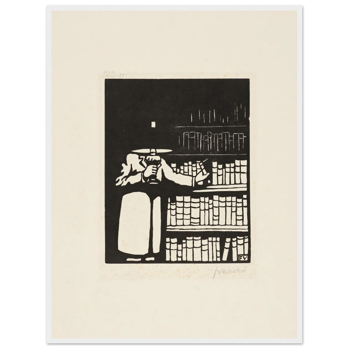 The Bibliophile (1911) Art Print | Felix Vallotton - Framed Poster - 30x40 cm / 12x16″ - Black frame