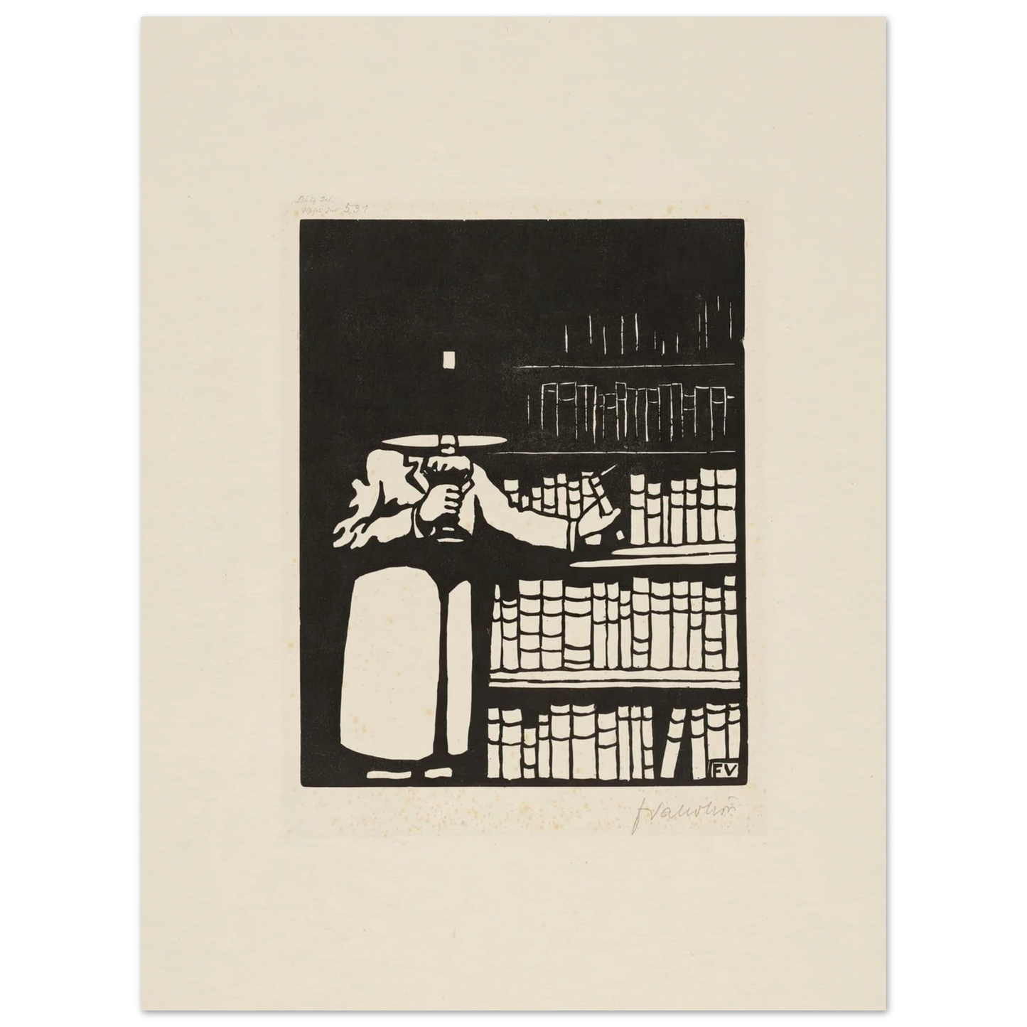 The Bibliophile (1911) Art Print | Felix Vallotton - Framed Poster - 30x40 cm / 12x16″ - Black frame