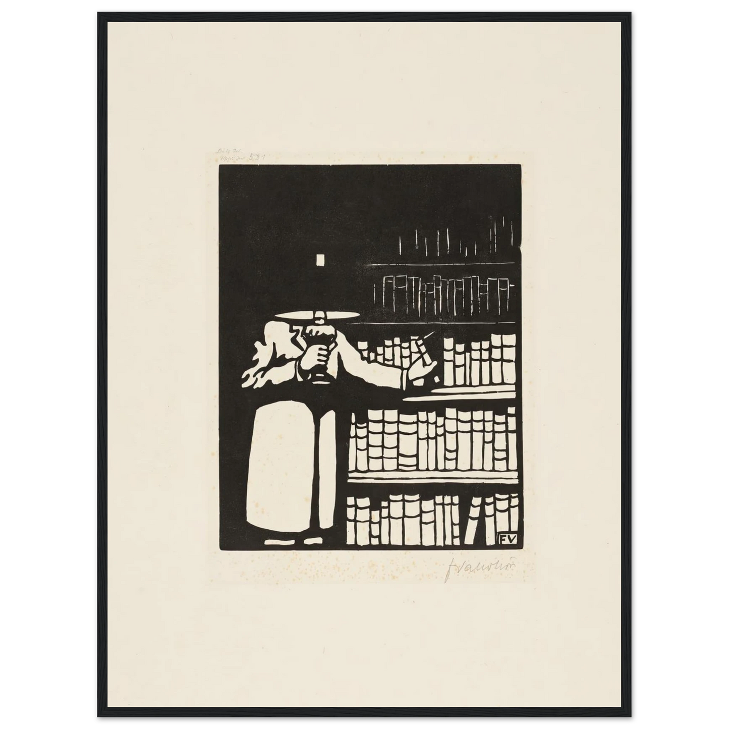 The Bibliophile (1911) Art Print | Felix Vallotton - Framed Poster - 30x40 cm / 12x16″ - Black frame