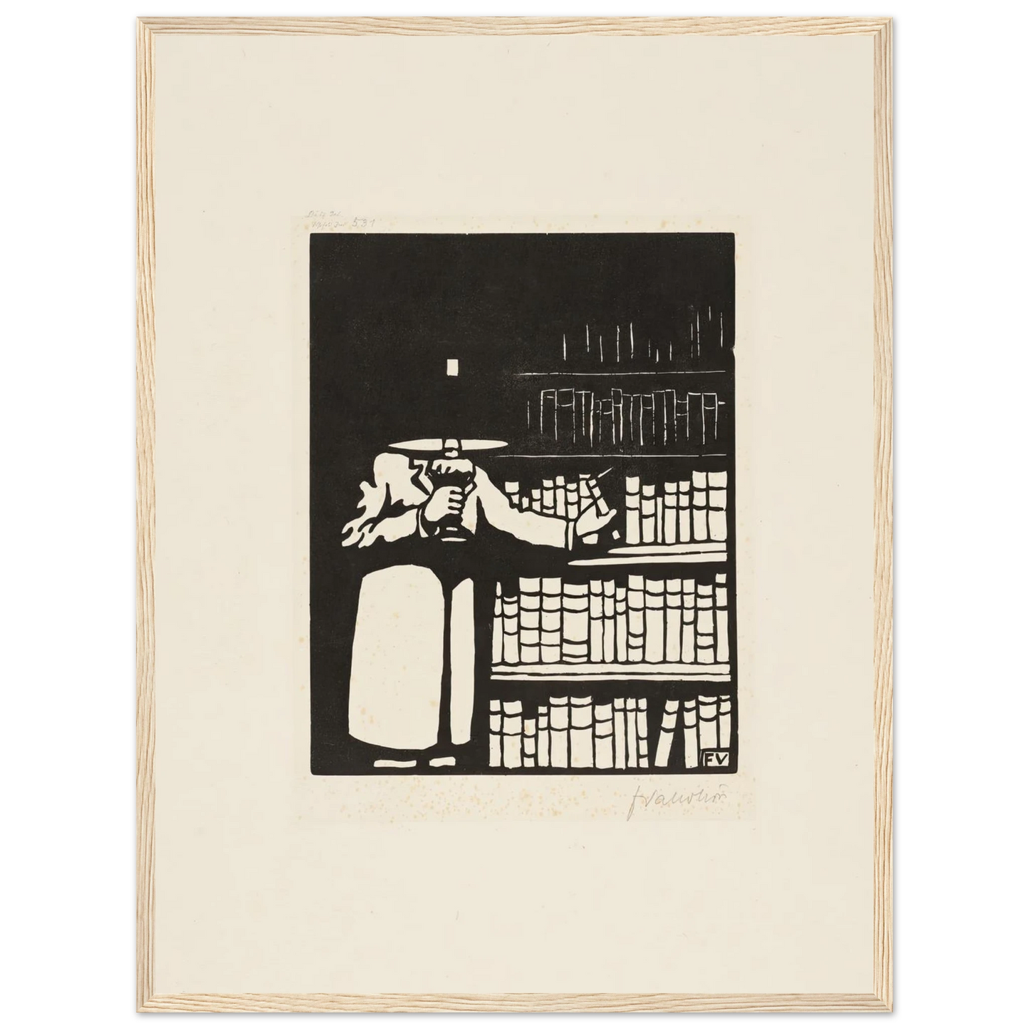 The Bibliophile (1911) Art Print | Felix Vallotton - Framed Poster - 30x40 cm / 12x16″ - Black frame