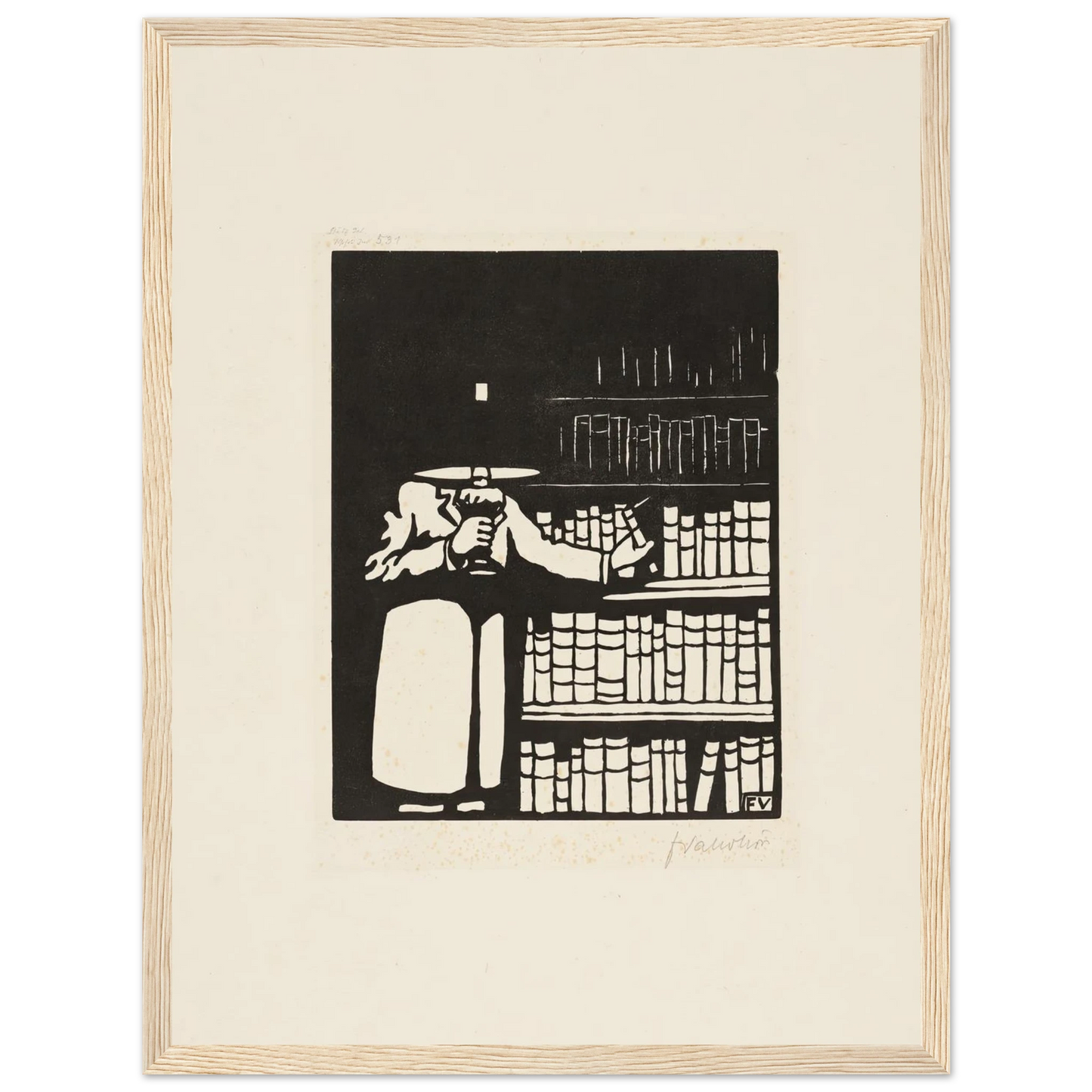 The Bibliophile (1911) Art Print | Felix Vallotton - Framed Poster - 30x40 cm / 12x16″ - Black frame