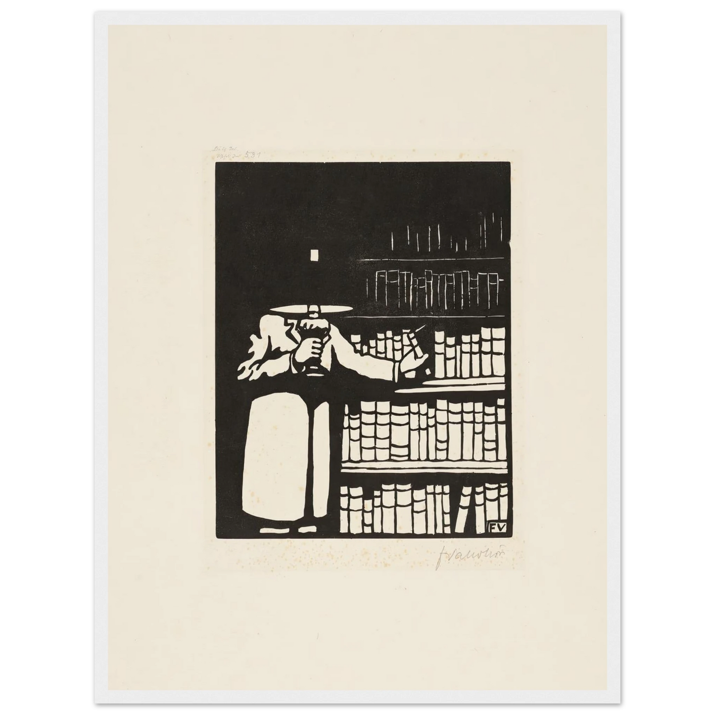 The Bibliophile (1911) Art Print | Felix Vallotton - Framed Poster - 30x40 cm / 12x16″ - Black frame