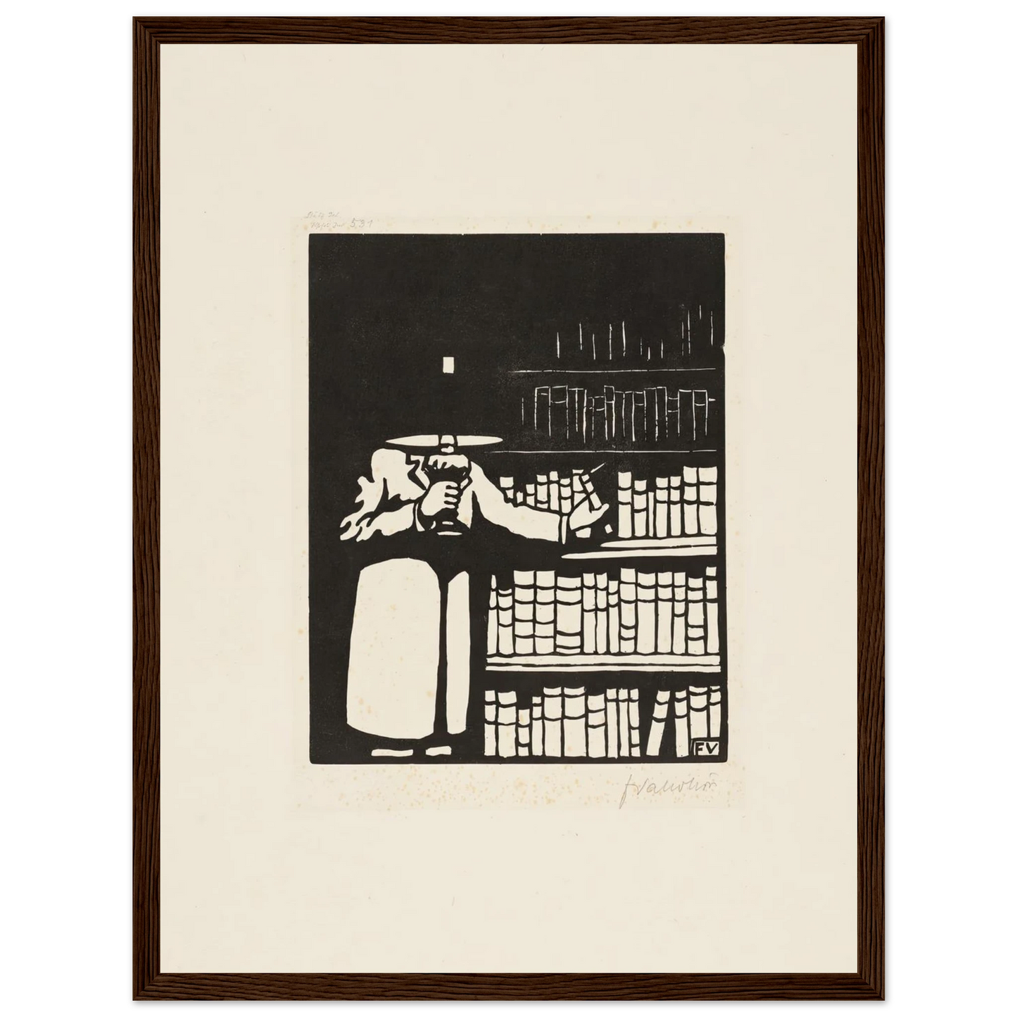 The Bibliophile (1911) Art Print | Felix Vallotton - Framed Poster - 30x40 cm / 12x16″ - Black frame