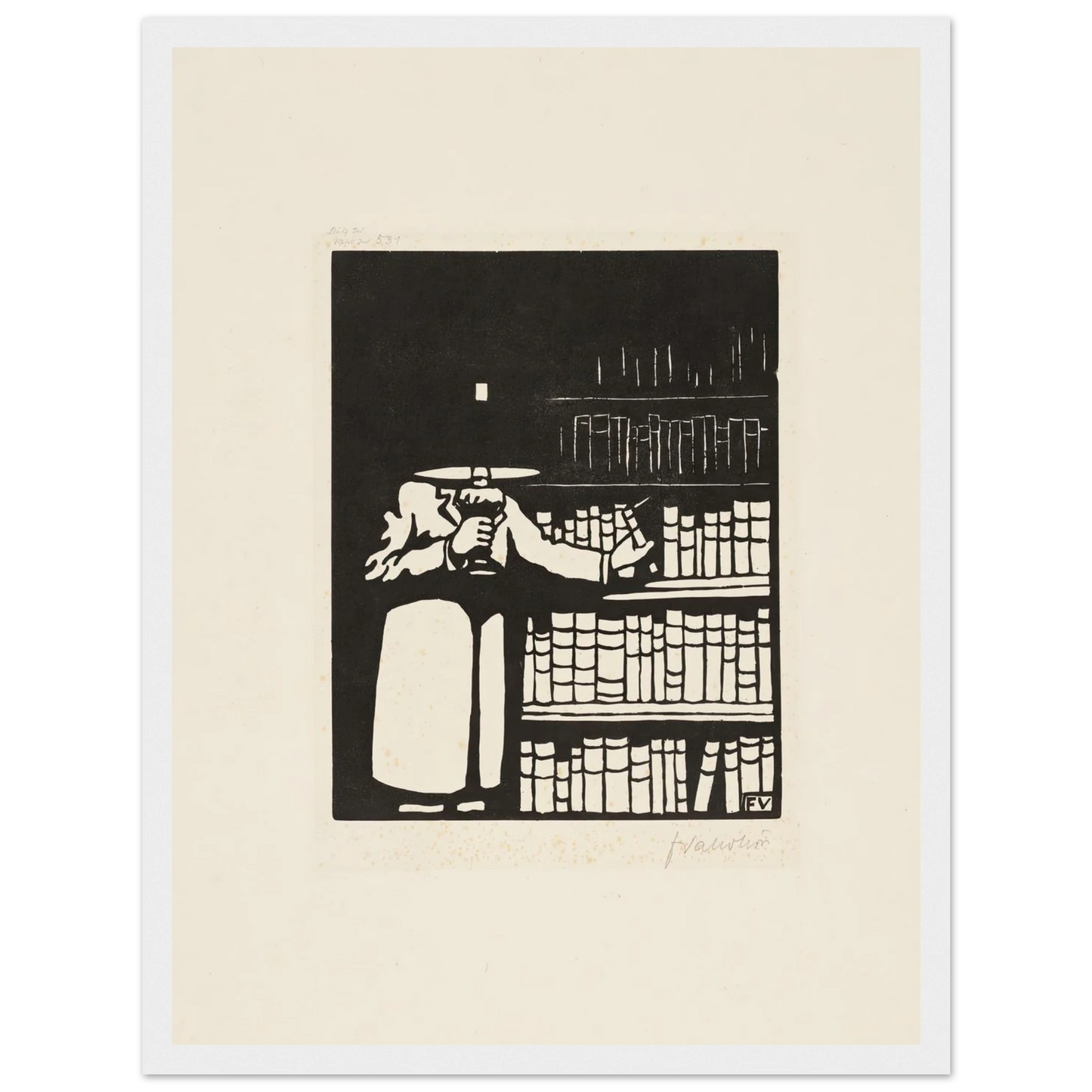 The Bibliophile (1911) Art Print | Felix Vallotton - Framed Poster - 30x40 cm / 12x16″ - Black frame
