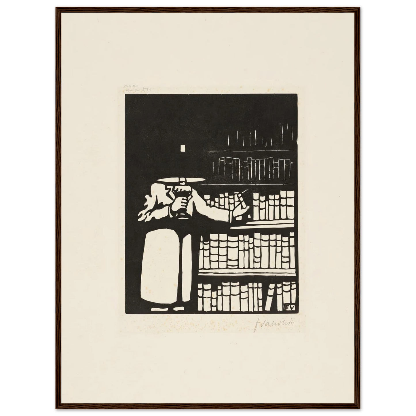 The Bibliophile (1911) Art Print | Felix Vallotton - Framed Poster - 30x40 cm / 12x16″ - Black frame