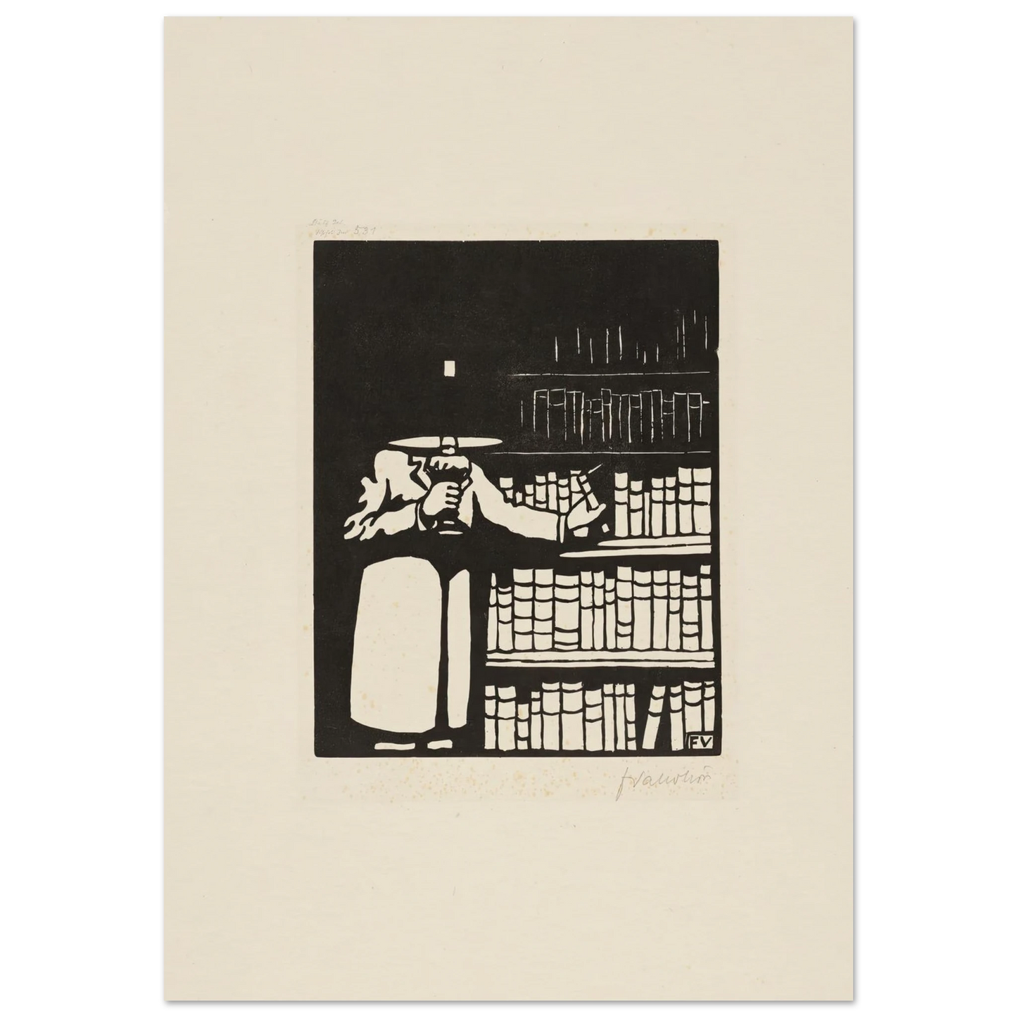 The Bibliophile (1911) Art Print | Felix Vallotton - Framed Poster - 30x40 cm / 12x16″ - Black frame