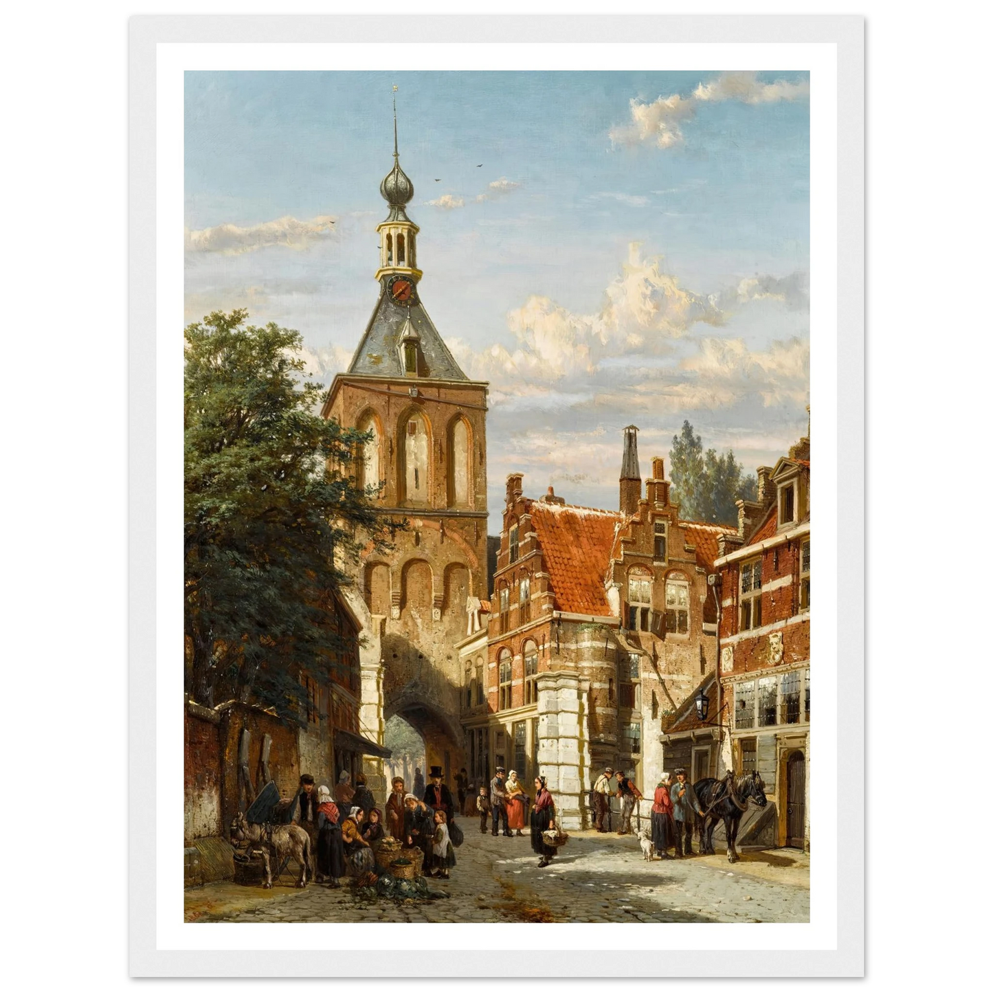 The Binnenpoort, Culemborg (1865) Art Print | Cornelis Springer - Framed Poster - 30x40 cm / 12x16″ - Black frame