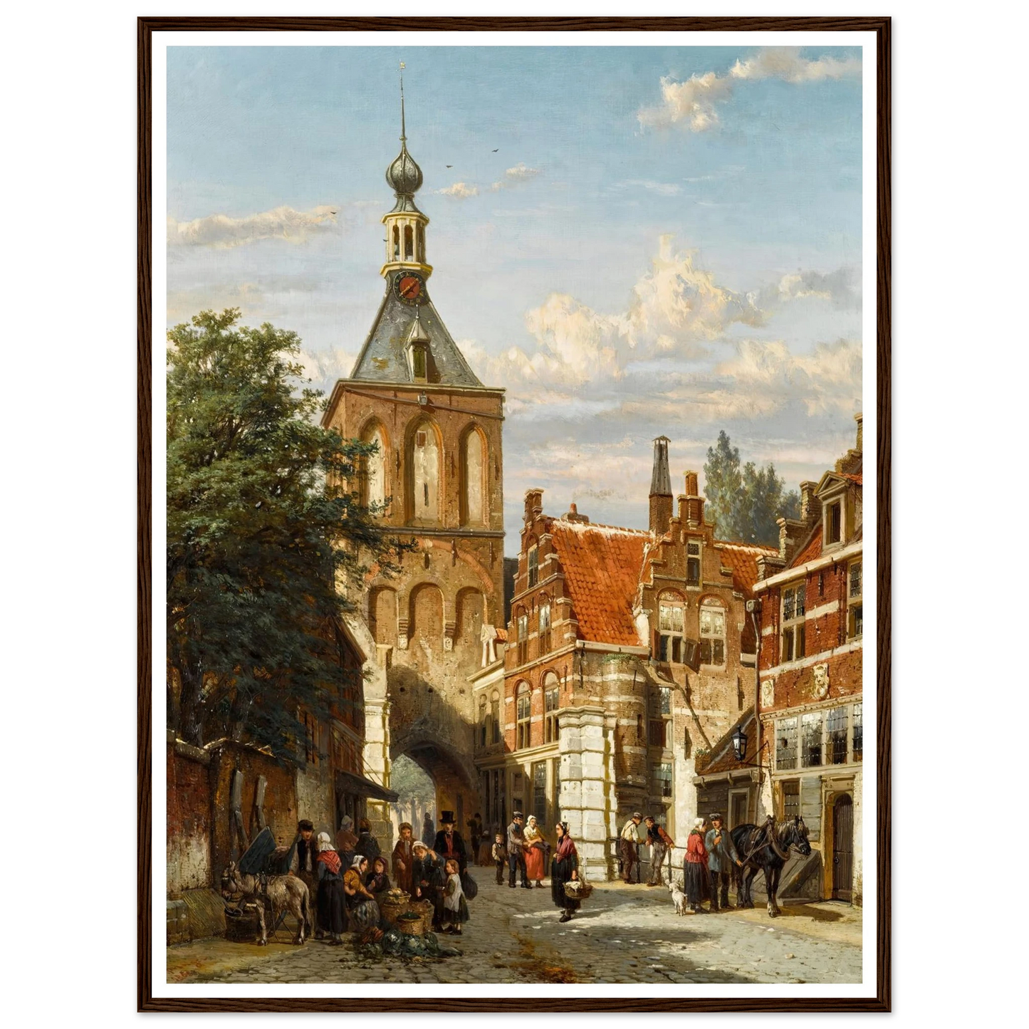 The Binnenpoort, Culemborg (1865) Art Print | Cornelis Springer - Framed Poster - 30x40 cm / 12x16″ - Black frame