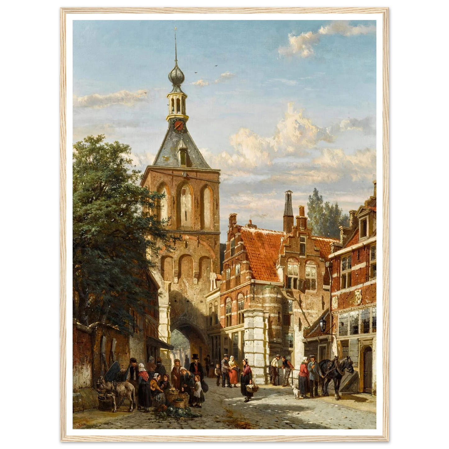 The Binnenpoort, Culemborg (1865) Art Print | Cornelis Springer - Framed Poster - 30x40 cm / 12x16″ - Black frame