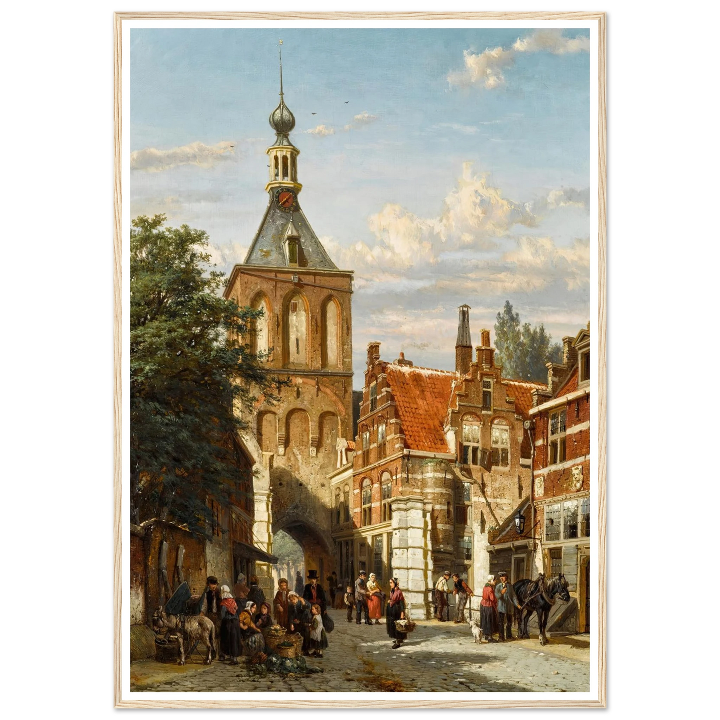 The Binnenpoort, Culemborg (1865) Art Print | Cornelis Springer - Framed Poster - 30x40 cm / 12x16″ - Black frame