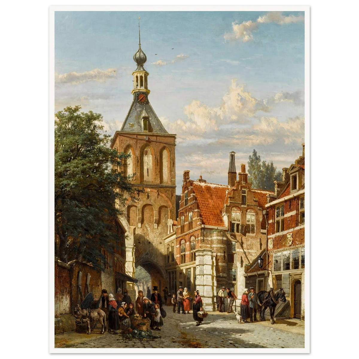 The Binnenpoort, Culemborg (1865) Art Print | Cornelis Springer - Framed Poster - 30x40 cm / 12x16″ - Black frame