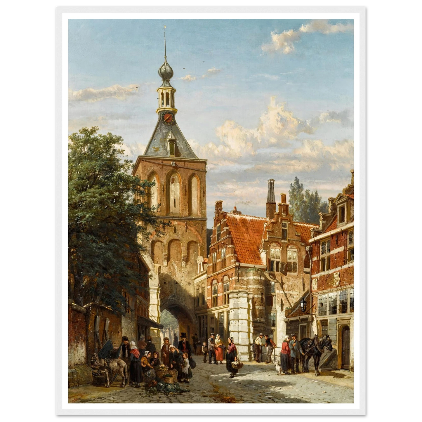 The Binnenpoort, Culemborg (1865) Art Print | Cornelis Springer - Framed Poster - 30x40 cm / 12x16″ - Black frame