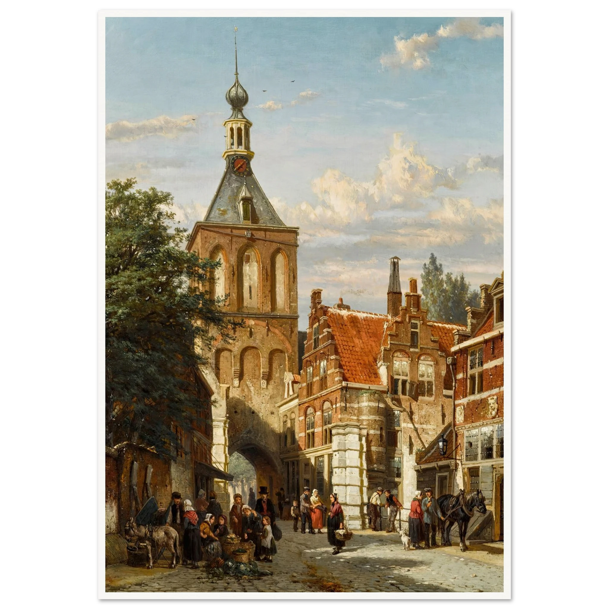 The Binnenpoort, Culemborg (1865) Art Print | Cornelis Springer - Framed Poster - 30x40 cm / 12x16″ - Black frame