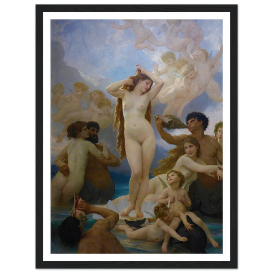 The Birth of Vénus (1879) Art Print | William Bouguereau - Framed Poster - 30x40 cm / 12x16″ - Black frame