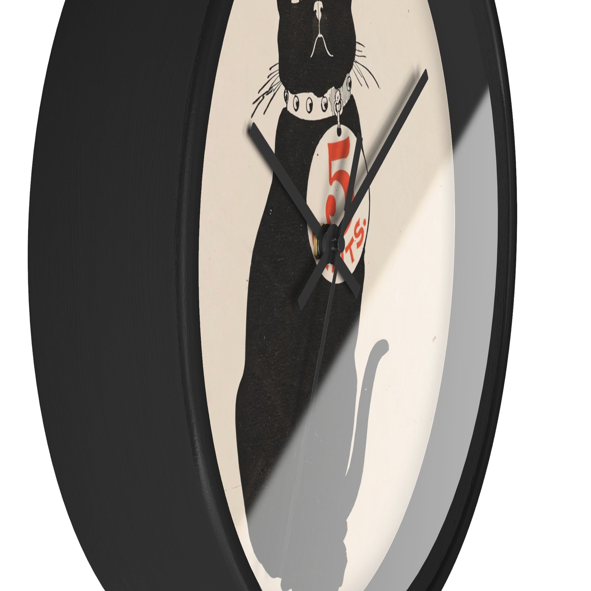 The black cat for sale here Wall Clock | Anonymous - Black - Black Base - 10"