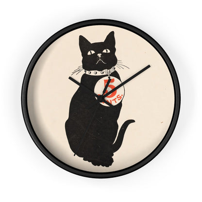 The black cat for sale here Wall Clock | Anonymous - Black - Black Base - 10"