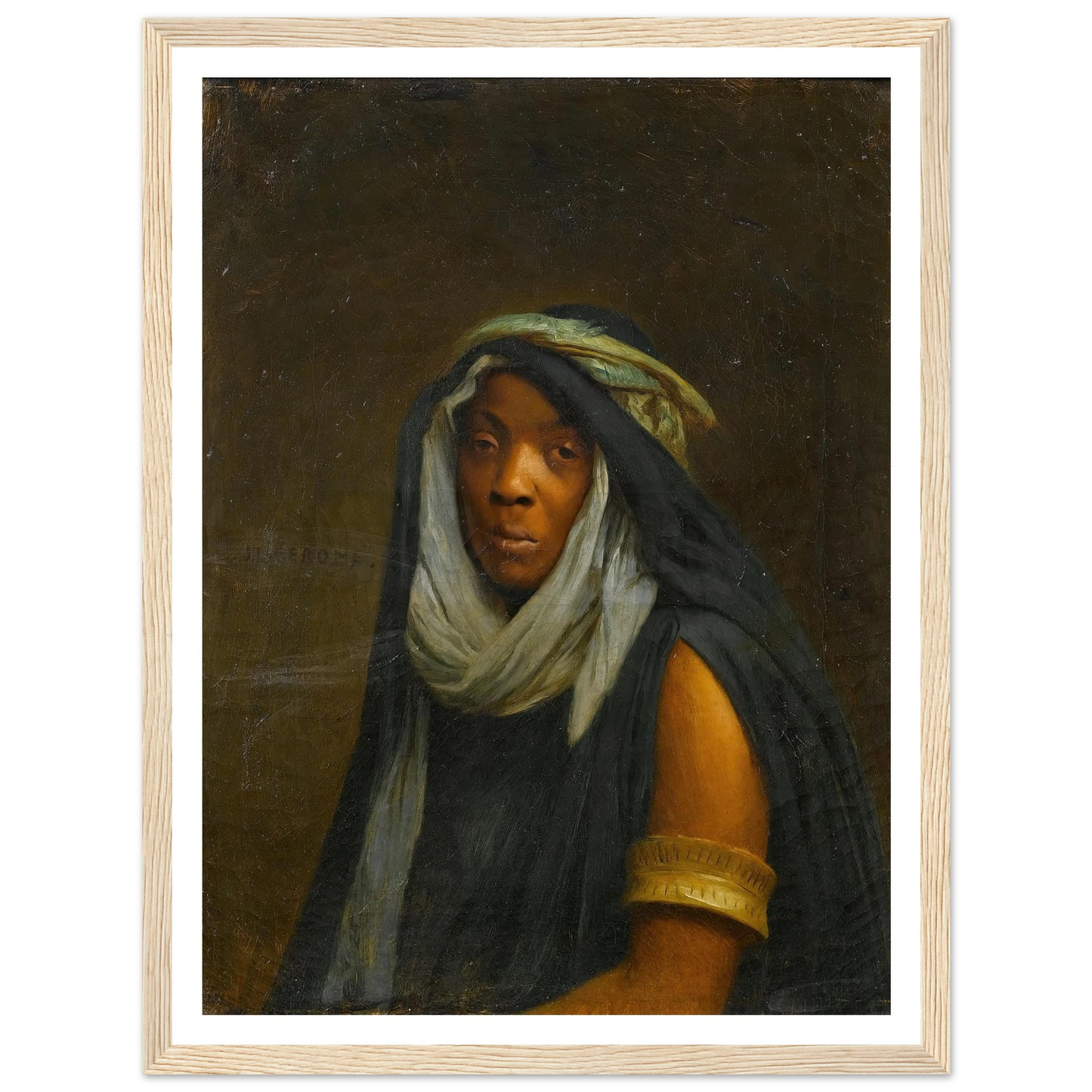 The black servant girl Art Print | Jean Leon Gerome - Framed Poster - 30x40 cm / 12x16″ - Black frame