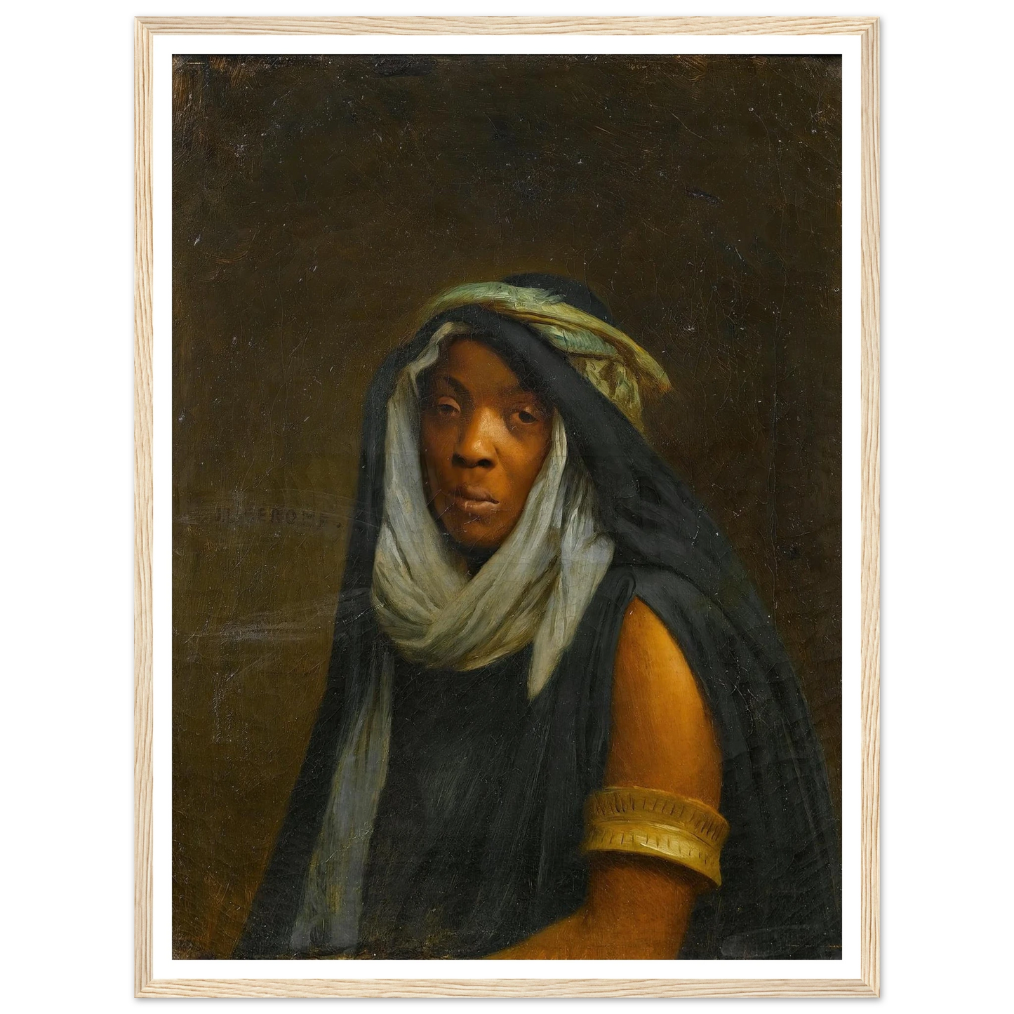 The black servant girl Art Print | Jean Leon Gerome - Framed Poster - 30x40 cm / 12x16″ - Black frame