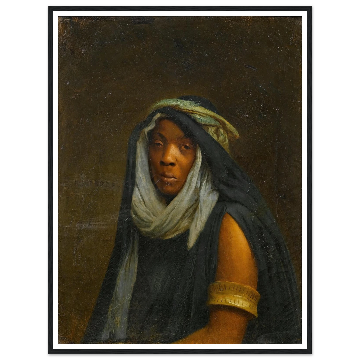The black servant girl Art Print | Jean Leon Gerome - Framed Poster - 30x40 cm / 12x16″ - Black frame