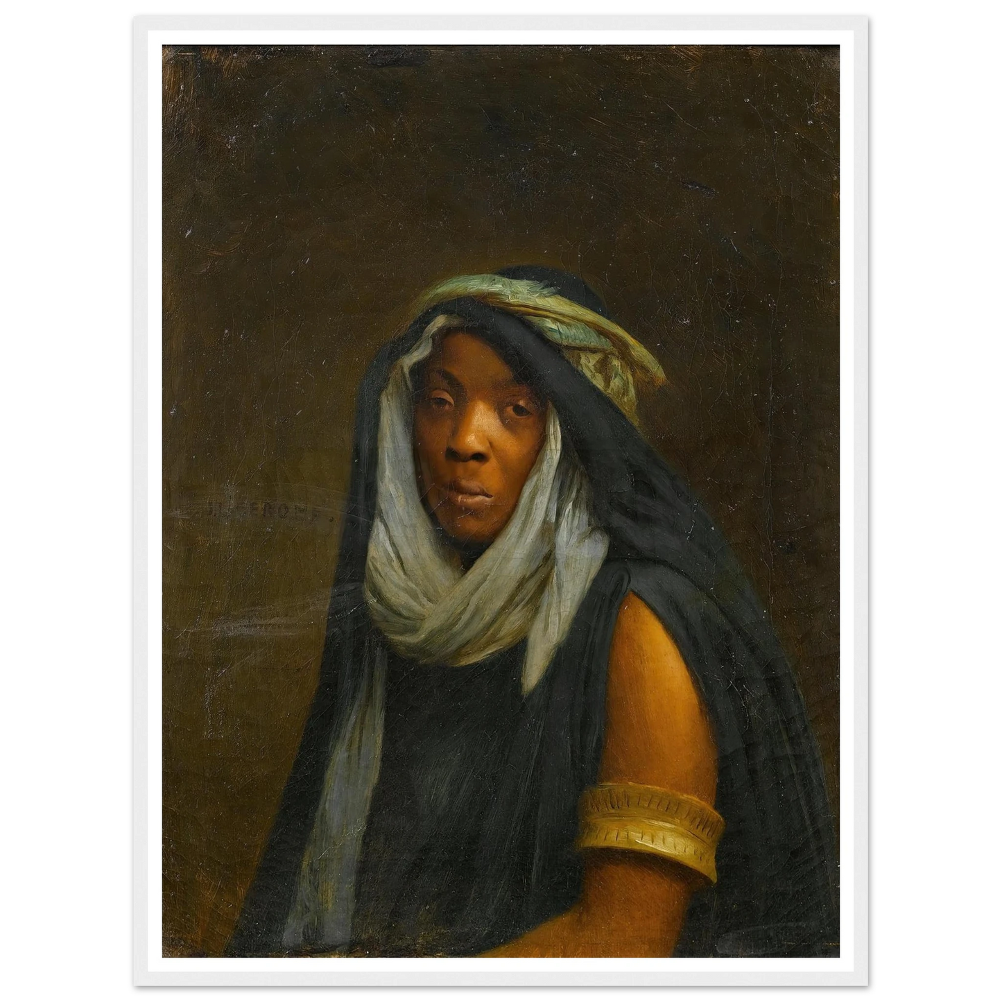 The black servant girl Art Print | Jean Leon Gerome - Framed Poster - 30x40 cm / 12x16″ - Black frame