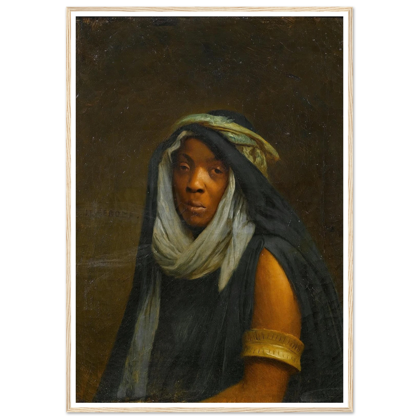 The black servant girl Art Print | Jean Leon Gerome - Framed Poster - 30x40 cm / 12x16″ - Black frame