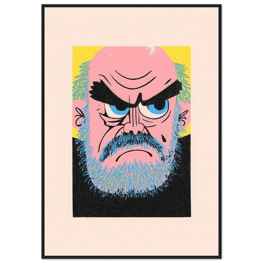 The Blue-Bearded Grump - Framed Poster - 30x40 cm / 12x16″ - Black frame