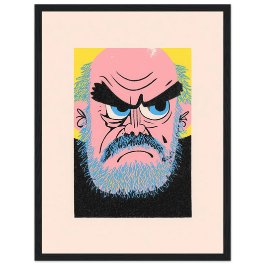 The Blue-Bearded Grump - Framed Poster - 30x40 cm / 12x16″ - Black frame